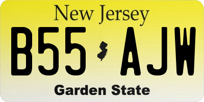 NJ license plate B55AJW