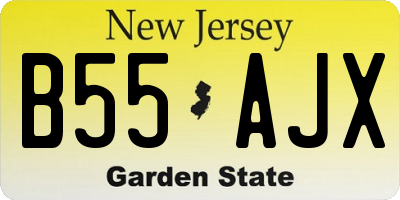 NJ license plate B55AJX