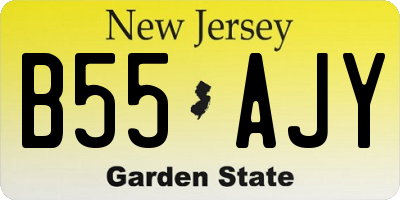 NJ license plate B55AJY