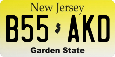 NJ license plate B55AKD