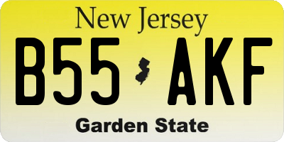 NJ license plate B55AKF
