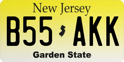 NJ license plate B55AKK
