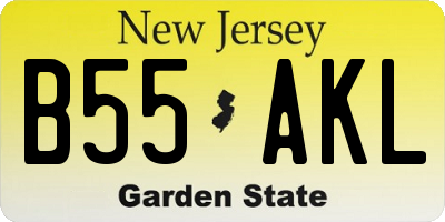 NJ license plate B55AKL