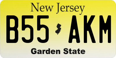 NJ license plate B55AKM