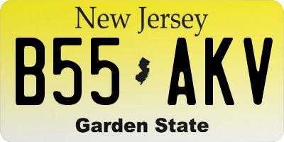 NJ license plate B55AKV