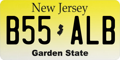 NJ license plate B55ALB