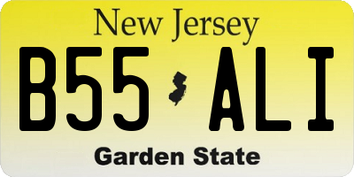 NJ license plate B55ALI