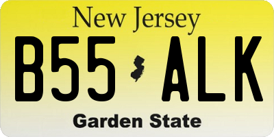 NJ license plate B55ALK