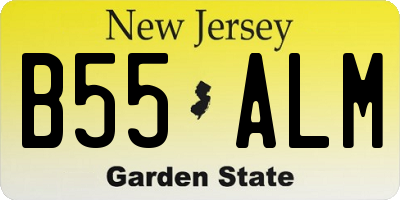 NJ license plate B55ALM