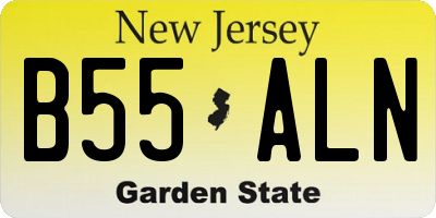 NJ license plate B55ALN