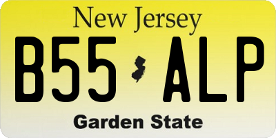 NJ license plate B55ALP