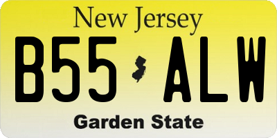 NJ license plate B55ALW