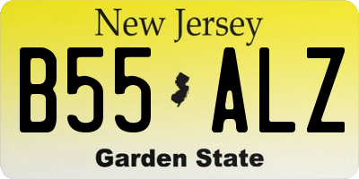 NJ license plate B55ALZ