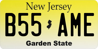 NJ license plate B55AME