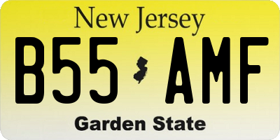 NJ license plate B55AMF