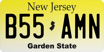 NJ license plate B55AMN