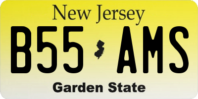 NJ license plate B55AMS