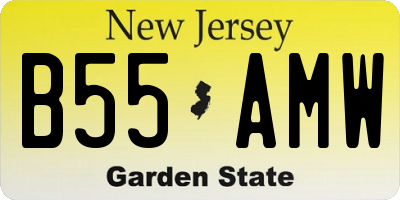 NJ license plate B55AMW