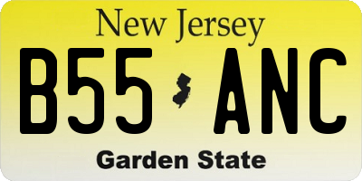 NJ license plate B55ANC
