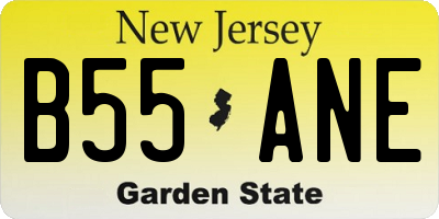 NJ license plate B55ANE