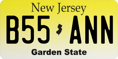NJ license plate B55ANN