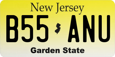 NJ license plate B55ANU
