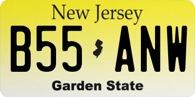 NJ license plate B55ANW
