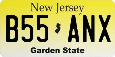 NJ license plate B55ANX