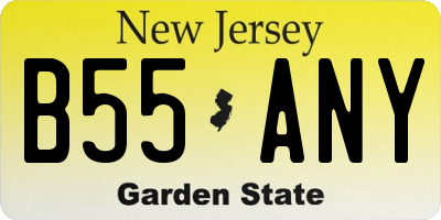 NJ license plate B55ANY