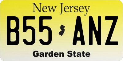 NJ license plate B55ANZ
