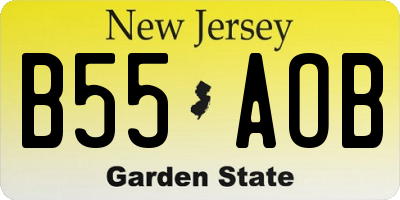 NJ license plate B55AOB