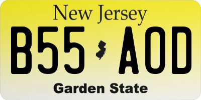NJ license plate B55AOD