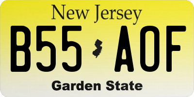 NJ license plate B55AOF