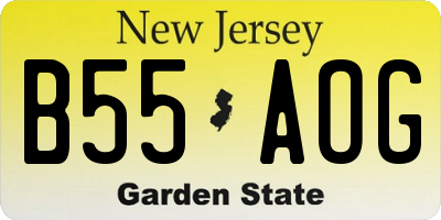 NJ license plate B55AOG
