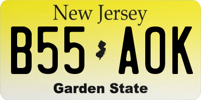 NJ license plate B55AOK