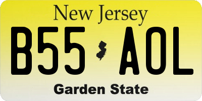 NJ license plate B55AOL
