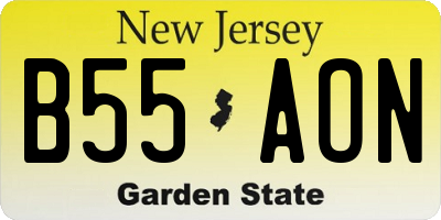 NJ license plate B55AON