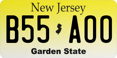 NJ license plate B55AOO