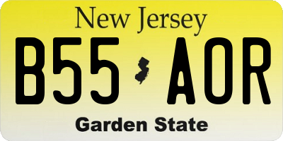 NJ license plate B55AOR