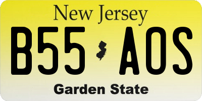 NJ license plate B55AOS