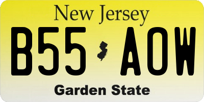 NJ license plate B55AOW