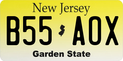 NJ license plate B55AOX
