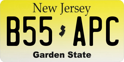 NJ license plate B55APC