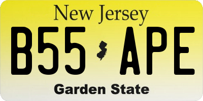 NJ license plate B55APE