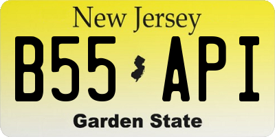 NJ license plate B55API