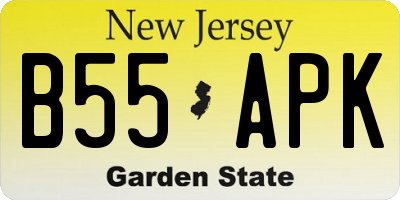 NJ license plate B55APK
