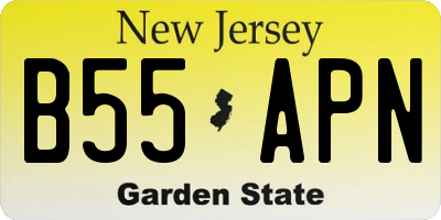 NJ license plate B55APN