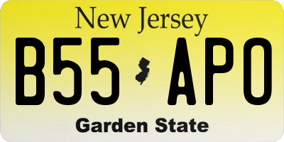 NJ license plate B55APO