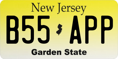 NJ license plate B55APP