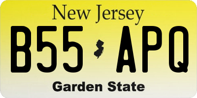 NJ license plate B55APQ